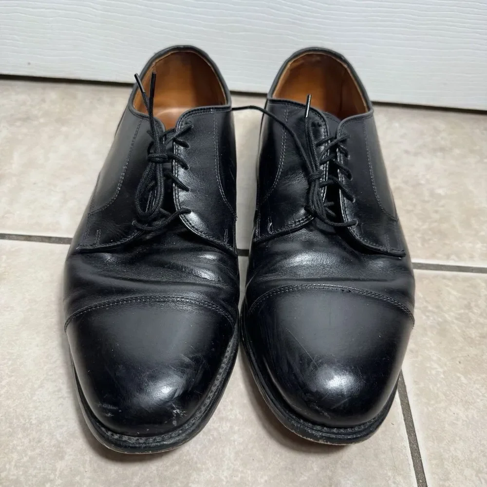 Allen Edmonds Cortland Men's Dress Shoes Size 10 3E Cap Toe Black Leather Oxford